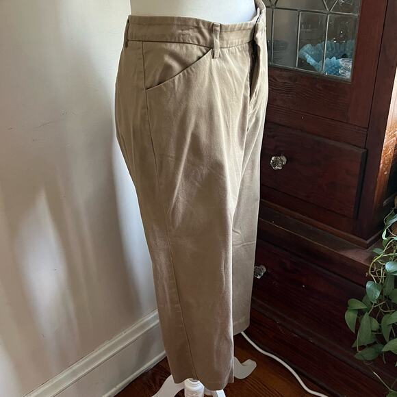 90s Vintage Lee Jeans Chino Pants Size 6 Khaki Beige Dress PETITE Bootcut Office - Picture 2 of 16